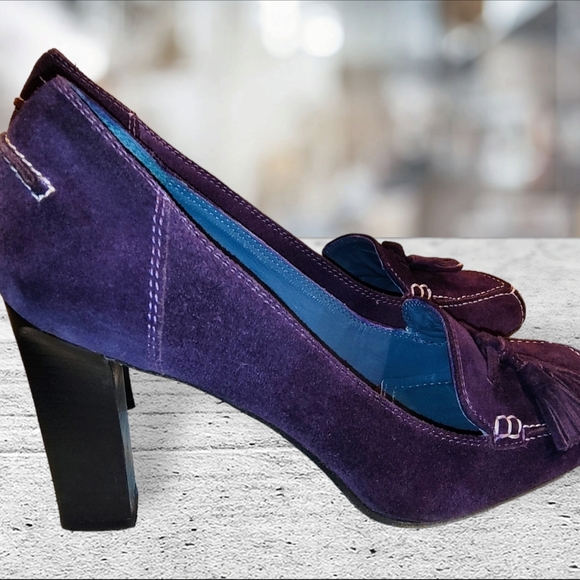 VIA SPIGA | ✨🪻NICE ✨ Purple Suede Squared-Toe 3" Heels | Size 6 M - Picture 8 of 14
